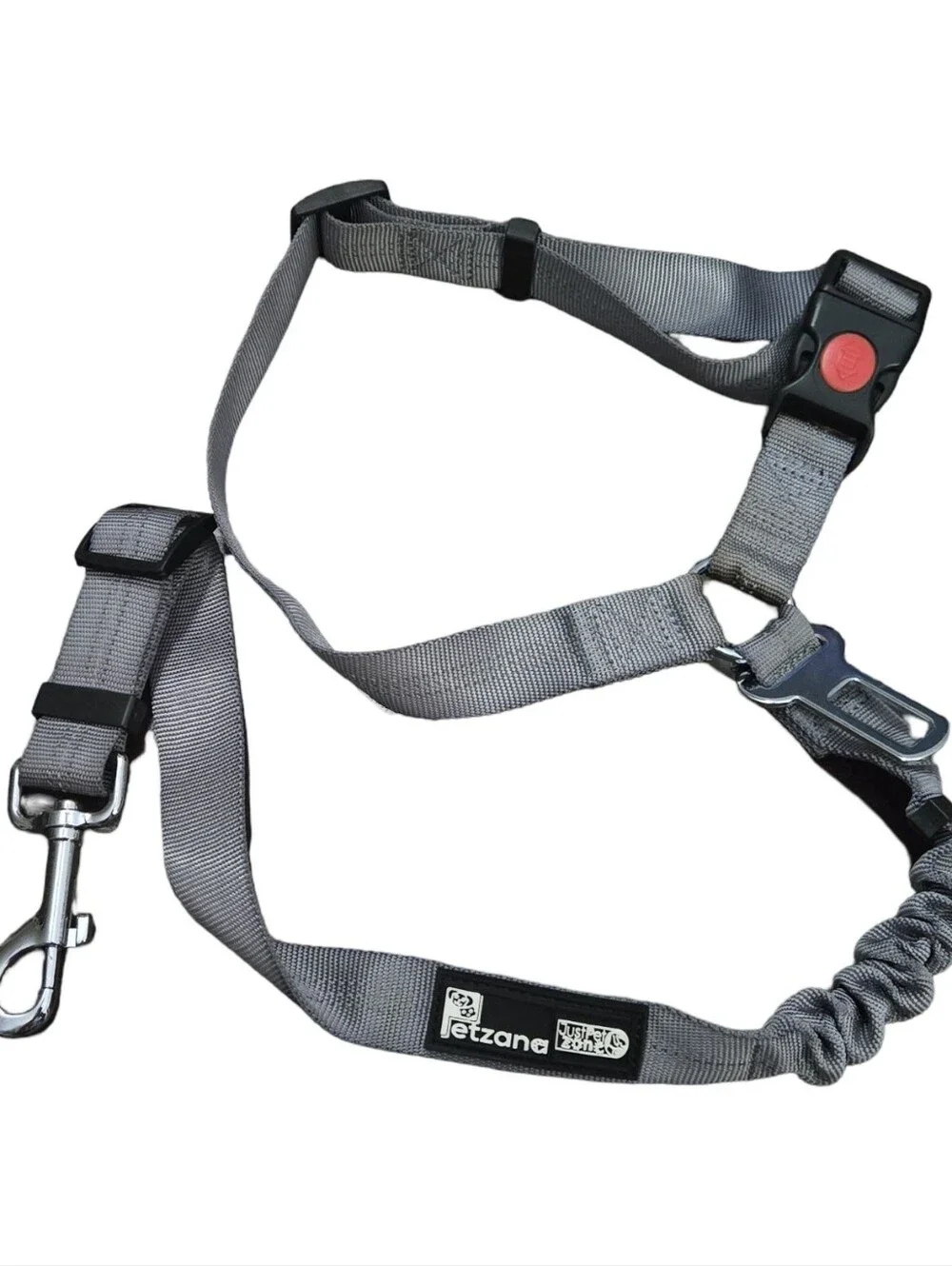 Grey Adjustable Dog Car Seat Belt Harness Anti Shock Adjustable Dog Safety SizeL